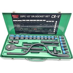 تصویر جعبه بکس فشار قوی صنعتی باس مدل 25PCS مجموعه 25 عددی جعبه بکس فشار قوی صنعتی باس مدل 25PCS مجموعه 25 عددی