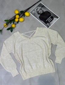 تصویر بلوز بافت وارداتی پشت بند - شکلاتی 