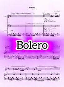 تصویر نت ویولن پیانو Ravel - Bolero به همراه اجرای نت و بکینگ ترک پیانو 