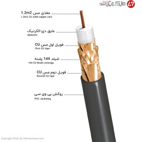 تصویر کابل کواکسیال RG6 مس 96×0.9 پینو مدل کرمان Coaxial Cable CCAM RG6 0/9 × 96 Pino model Kerman