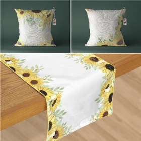 تصویر ست کوسن و رانر کد S238 گلدار