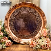 تصویر سینی مسی سایز کوچک(مدل گلبرگ) 