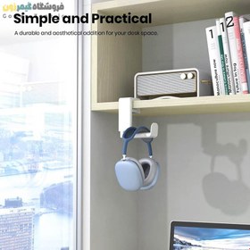 تصویر استند و پایه نگهدارنده هدست/هدفون مدل Under Desk Design Headset / Headphone Hanger Hook Holder 