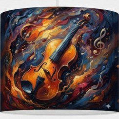 تصویر لوستر سقفی هنری طرح ویولن آتشین 