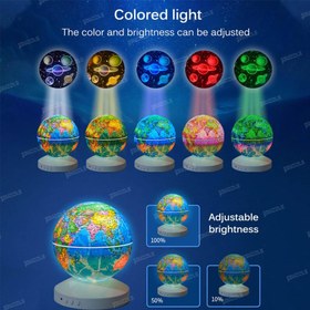 تصویر چراغ خواب موزیکال طرح کره زمین مدل GLOBE PROJECTION LAMP 