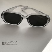 تصویر عینک طوسی شیشه ای تیره 