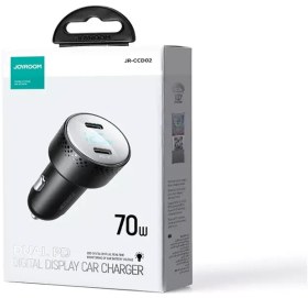 تصویر شارژر فندکی دو پورت 70 وات جویروم JOYROOM 70W Digital Display Car Charger JR-CCD02 