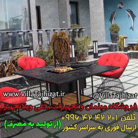 تصویر میز آتشدان فلزی مدل فلوریدا 