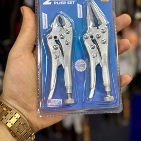 تصویر ست دو عددی انبر قفلی متوسط VTOOLS Mini Locking Plier Set