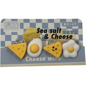 تصویر گیره کاغذ مدل فانتزی طرح پنیر بسته 4 عددی 