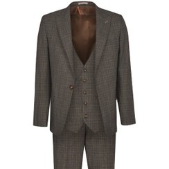 تصویر کت و شلوار پرنس دوگال طوسی آریوان s022 