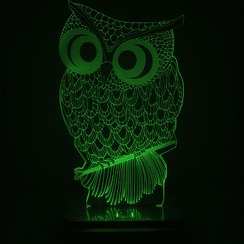 تصویر چراغ خواب طرح جغد مدل هفت رنگ نارنجی مدل 508256 