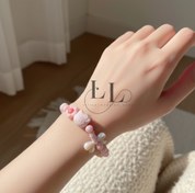 تصویر دستبند دخترانه پاستلی هلوکیتی صورتی 