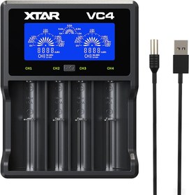 تصویر XTAR VC4 LED Display USB Battery Charger Li-ion 18650/26650/32650/14500 AA AAA - ارسال 15 الی 20 روز کاری 