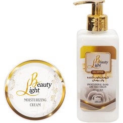 تصویر کرم آبرسان لایت بیوتی مدل آرگان شی‌باتر 200 میلی‌لیتر به همراه کرم مرطوب‌کننده لایت بیوتی حجم 250 میلی‌لیتر 