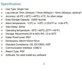 تصویر دیتا لاگر دما USB Temperature datalogger