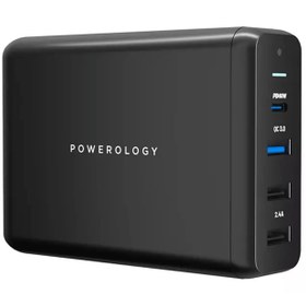 تصویر شارژر رومیزی ۴ پورت پاورولوجی Powerology مدل PWCUQC001 توان ۷۵ وات Powerology 4-Output Qucik Charge Power Terminal PWCUQC001