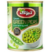 تصویر کنسرو نخود فرنگی تبرک 20 عددی 