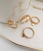 تصویر انگشتر آویزدار قلبی ژوپینگ کد 501840 