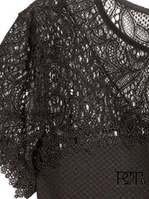 تصویر بلوز زنانه یقه گیپور اچ اند ام اورجینال - مشکی / S 