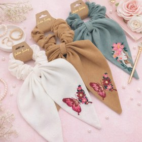 تصویر کش پاپیون گلدوزی 