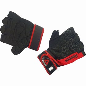 تصویر دستکش بدنسازی زنانه ریباک مدل Reebok Women's Training Gloves | مشکی قرمز 