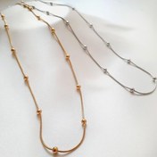 تصویر گردنبند توپی استیل ۴۹ سانتی‌متر 