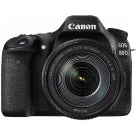تصویر دوربین کانن EOS 80D با لنز ۱۸-۱۳۵ 
