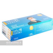 تصویر بسته ۲۵ عددی ماسک تنفسی نانویی N95 رسپی‌نانو – مدل Flat Fold (فلت فولد) 