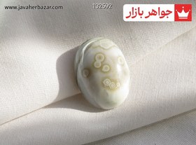 تصویر نگین عقیق باباقوری هندی بسیار پر چشم کد 132592 