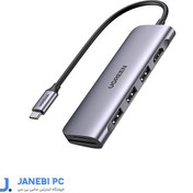 تصویر هاب 6 پورت Type C به USB 3.0 با پورت HDMI و درگاه کارت حافظه یوگرین 70410 CM195 