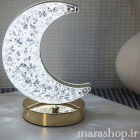 تصویر چراغ خواب کریستال لمسی طرح ماه Bed light