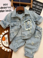 تصویر کت شلوار جین جیب زاپدار – کد ۲۸-۱۳ 