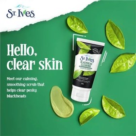 تصویر اسکراب چای سبز و بامبو سینت اویز ST.Ives blackhead clearing St. Ives Blackhead Clearing Green tea Scrub 170g-