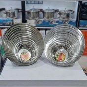 تصویر ست آبکش و لگن استیل یونیک ۱۱ تیکه 