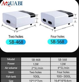 تصویر پمپ هوا شارژی 2 خروجی سوبو SB-468 