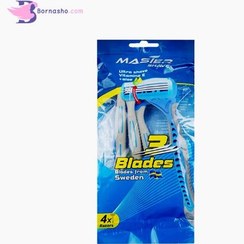 تصویر تیغ اصلاح مستر شیو مدل 3blades Gray بسته 4 عددی 