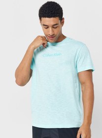 تصویر تی‌شرت گردن گرد با لوگو برند Calvin Klein Logo Crew Neck T-Shirt