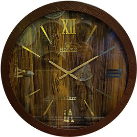 تصویر ساعت دیواری چوبی طرح رولکس کد 110 