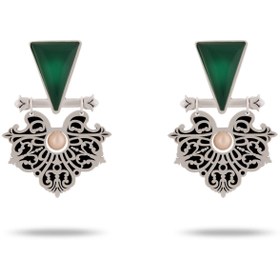 تصویر گوشواره ماهتاب با سنگ عقیق 