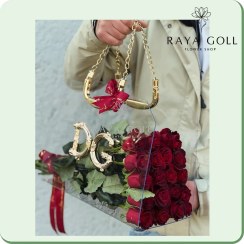 تصویر باکس گل طلقی رز قرمز 