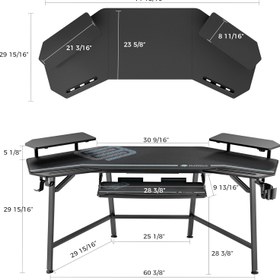 تصویر میز گیمینگ یوریکا EUREKA ERGONOMIC Gaming Desk with Led Lights 