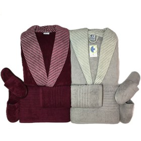 تصویر سرویس حوله عروس و داماد 10تکه طرح کلاسیک پودایران 