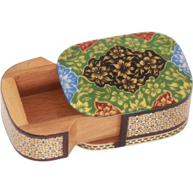 تصویر جعبه سکه کشویی خاتم اعلا رو نقاشی اسلیمی کد 08 