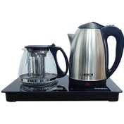 تصویر چای ساز بوش مدل WB-130TS ظرفیت ۲ لیتر با کتری استیل و گرمکن قوری 