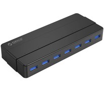 تصویر هاب USB 3.0 اوریکو مدل H7928-U3 ظرفیت ۷ پورت با آداپتور 