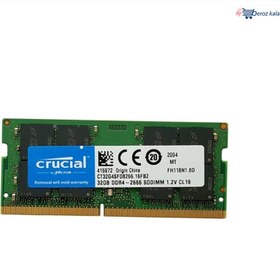 تصویر رم لپ تاپ کروشیال با فرکانس 2666 مگاهرتز با حافظه 32 گیگابایت ا 32GB 2666MHz DDR4 Crusial Single Channel RGB Desktop RAM 32GB 2666MHz DDR4 Crusial Single Channel RGB Desktop RAM