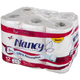 تصویر دستمال توالت نانسی بسته 12 عددی Nancy toilet paper pack 12 pieces