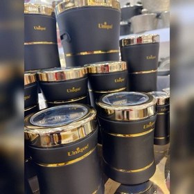 تصویر سرویس 18پارچه کمرباریک خطی مشکی طلا یونیک مدل4595 