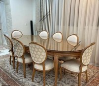 تصویر ناهار خوری 8نفره مدل ترک استیل کلاسیک مدل لورنزو 